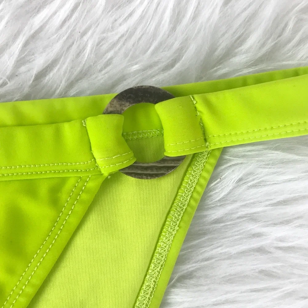Topshop Bikini Bottom Lime Green Size 10 - Picture 4 of 5